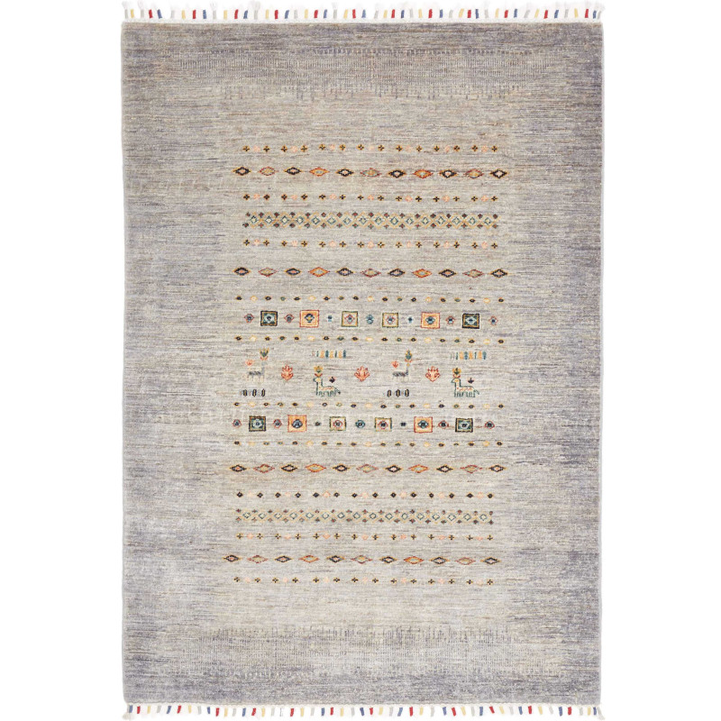 Tappeto Siva Pakistan Astratto Grigio Blu Pesca Terracotta T