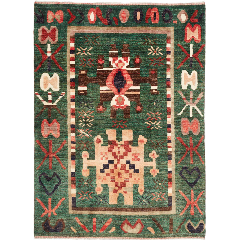 Tappeto Gabbeh Marrakech Pakistan Astratto Verde Smeraldo Ro