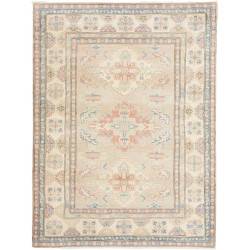 Tappeto Kazak Afghanistan Medaglione Beige Chiaro Terracotta