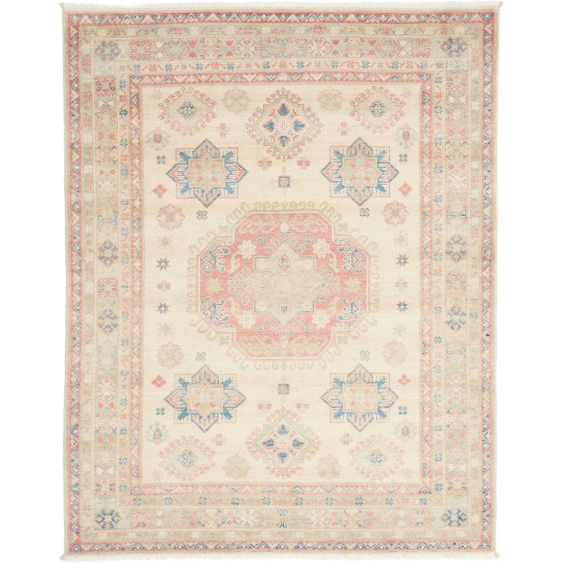 Tappeto Kazak Afghanistan Geometrico Crema Beige Corallo Azz
