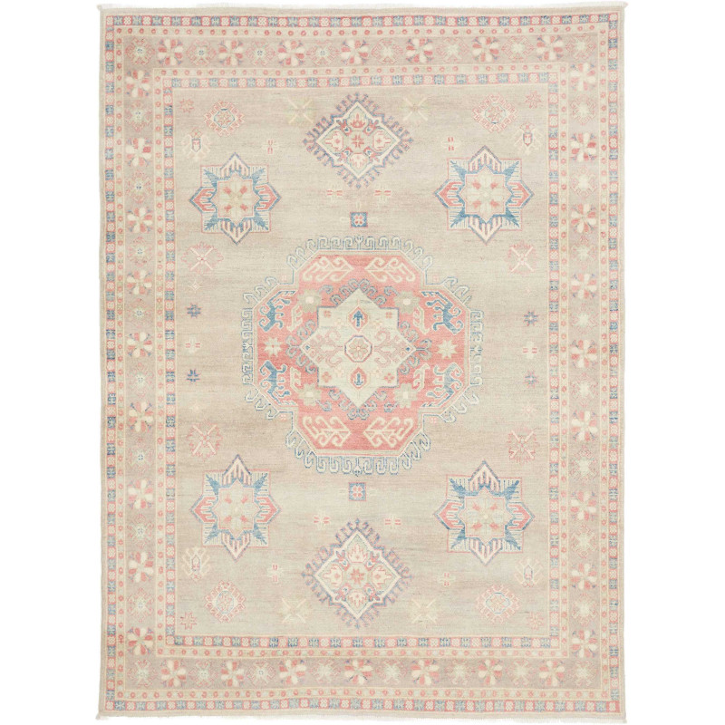 Tappeto Kazak Afghanistan Geometrico Beige Grigio Chiaro Cor