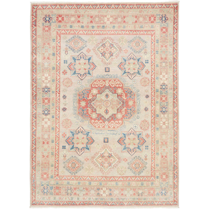 Tappeto Kazak Afghanistan Floreale Beige Terracotta Blu Past