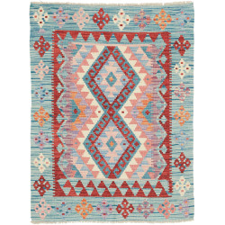 Tappeto Kilim Afghanistan Geometrico Azzurro Turchese Corall