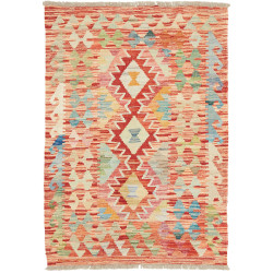 Tappeto Kilim Afghanistan Astratto Rosso Terracotta Arancio
