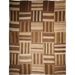 Tappeto Kilim Vintage Persia Geometrico Marrone Beige Natura