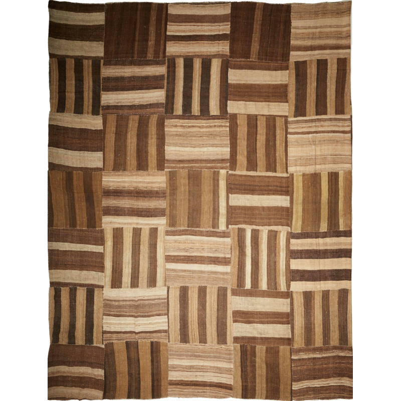 Tappeto Kilim Vintage Persia Geometrico Marrone Beige Natura
