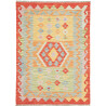 Tappeto Kilim Afghanistan Medaglione Giallo Arancio Rosso Az