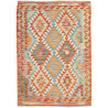 Tappeto Kilim Afghanistan Geometrico Arancio Azzurro Verde A