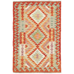 Tappeto Kilim Afghanistan Astratto Arancione Terracotta Verd