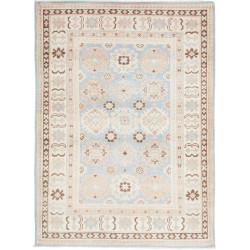 Tappeto Kazak Afghanistan Geometrico Azzurro Beige 105x143 C