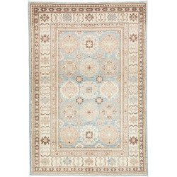 Tappeto Kazak Afghanistan Geometrico Azzurro Beige 101x149 C