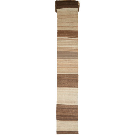 Tappeto Kilim Kavir Persia Astratto Marrone Beige 63x1690 Cm