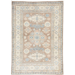 Tappeto Kazak Afghanistan Medaglione Marrone Taupe Crema 119