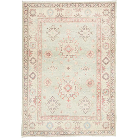 Tappeto Kazak Afghanistan Geometrico Verde Menta Beige 105x1