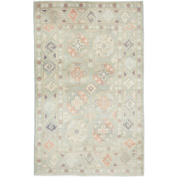 Tappeto Kazak Afghanistan Geometrico Verde Menta Salmone 97x