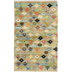 Tappeto Gabbeh Marrakech Pakistan Astratto Verde Acqua Multi
