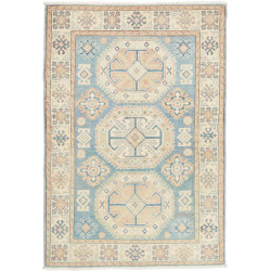 Tappeto Kazak Afghanistan Astratto Blu Chiaro Azzurro Beige