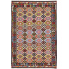 Tappeto Kilim Afghanistan Astratto Multicolore Marrone Nero