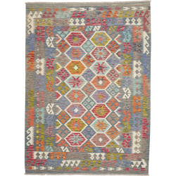 Tappeto Kilim Afghanistan Tribale Grigio Blu Multicolore 183