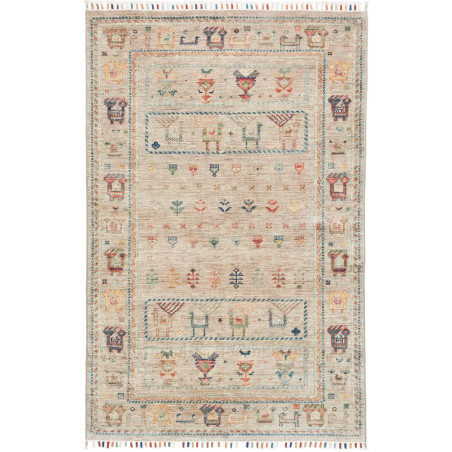 Tappeto Rubin Pakistan Geometrico Beige Multicolore 101x149 Cm