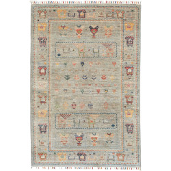 Tappeto Rubin Pakistan Astratto Verde Salvia Multicolore 100x150 Cm