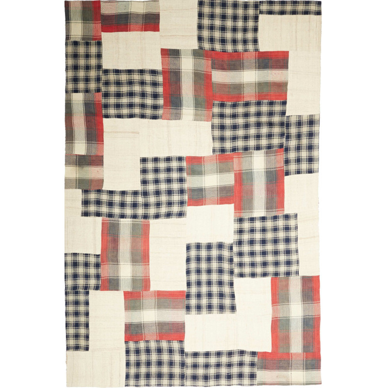 Tappeto Patch Persia Tinta Unita Bianco Blu 200x303 Cm