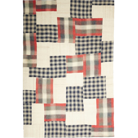 Tappeto Patch Persia Tinta Unita Bianco Blu 200x303 Cm