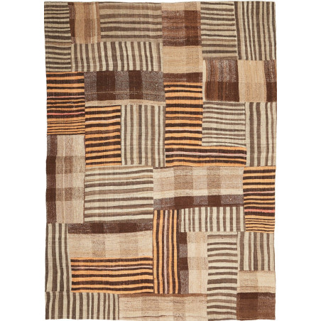 Tappeto Patch Persia Astratto Marrone Beige 174x240 Cm