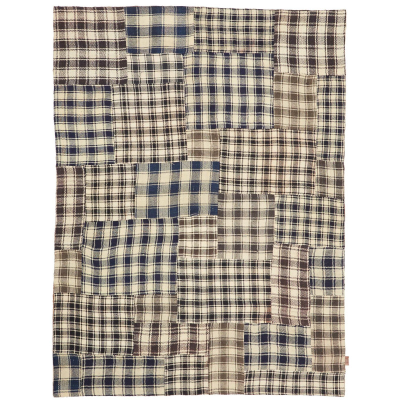Tappeto Patch Persia Astratto Crema Blu 152x202 Cm
