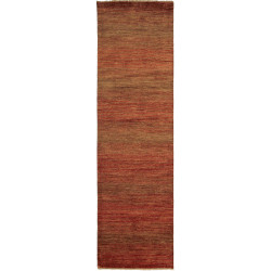 Tappeto Shayan Pakistan A Righe Rosso Marrone 80x196 Cm