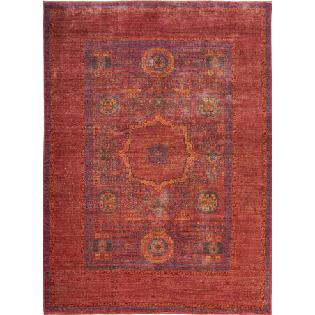 Tappeto Mamlouk Pakistan Medaglione Rosso Blu 146x204 Cm
