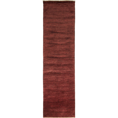 Tappeto Shayan Pakistan Geometrico Rosso Bordeaux 79x302 Cm