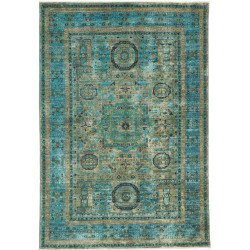 Tappeto Mamlouk Pakistan Medaglione Blu Petrolio Turchese 12