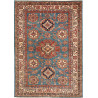 Tappeto Kazak Fine Pakistan Geometrico Blu Petrolio Rosso 16