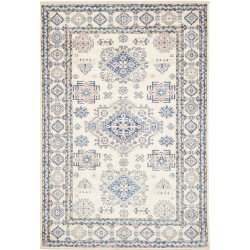Tappeto Kazak Fine Pakistan Geometrico Crema Blu 121x177 Cm