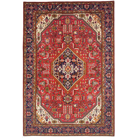Rug Tabriz Persia 205x303 Red Navy Blue