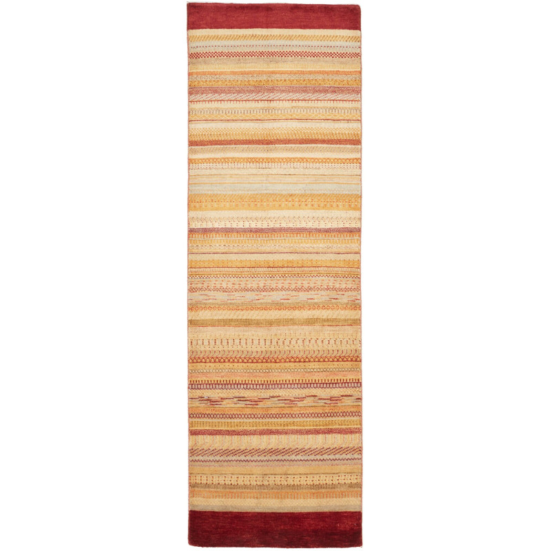 Tappeto Royal Gabbeh Pakistan Astratto Crema Rosso 79x249 Cm
