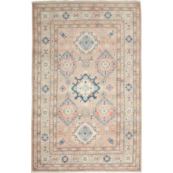 Tappeto Kazak Afghanistan Geometrico Beige Blu 115x182 Cm
