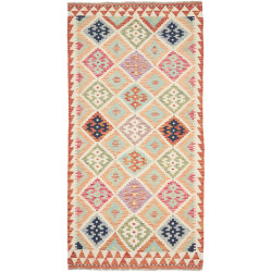 Tappeto Kilim Afghanistan Geometrico Crema Pastello 99x200 C