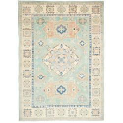 Rug Kazak Co 147x206 Aqua Blue Cream