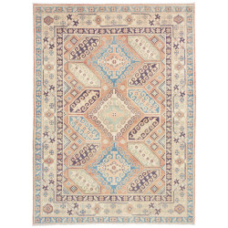 Rug Kazak Co 153x210 Terracotta Blue