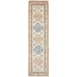 Rug Kazak Co 77x292 Cream Blue