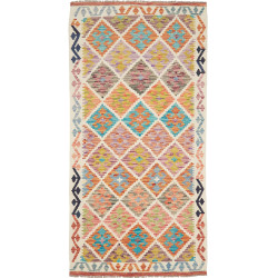 Tappeto Kilim Afghanistan Geometrico Avorio Multicolore 99x1