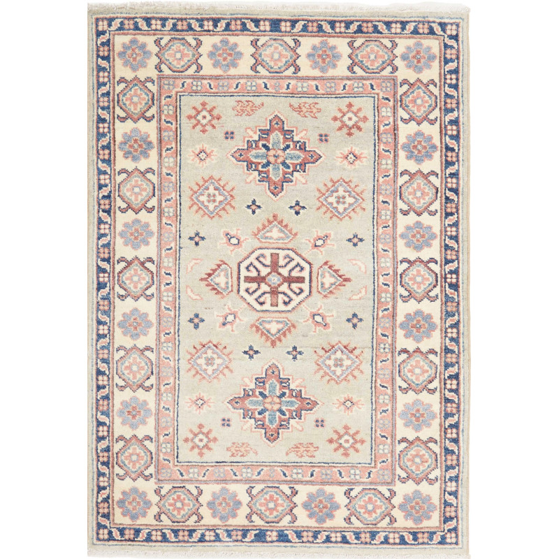Rug Kazak Afghanistan 84x121 Sage Green Cream