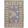 Tappeto Kazak Afghanistan Medaglione Blu Crema 61x89 Cm