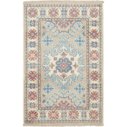 Tappeto Kazak Afghanistan Geometrico Beige Azzurro 57x89 Cm