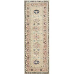 Rug Kazak Afghanistan 84x245 Muted Beige Navy B