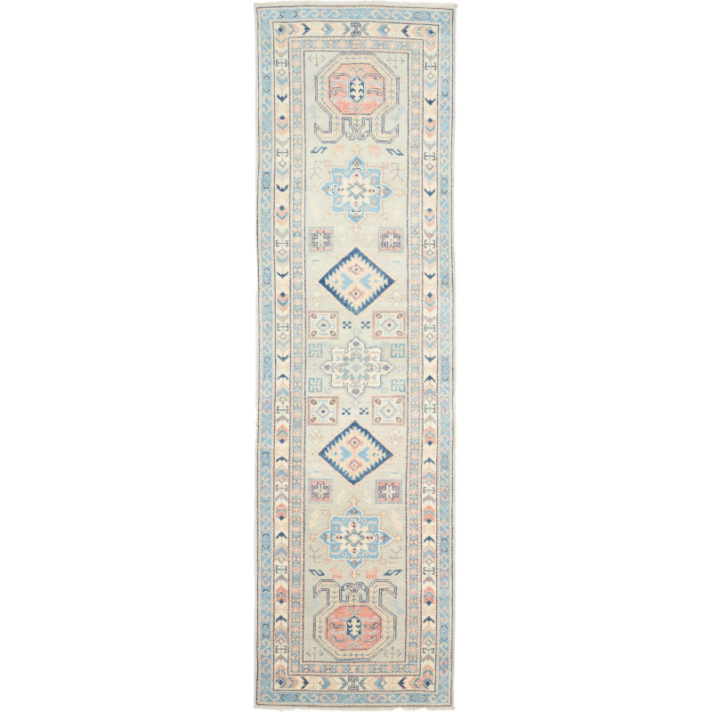 Rug Kazak Afghanistan 81x286 Pale Aqua Blue