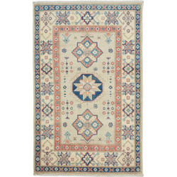Rug Kazak Afghanistan 78x125 Cream Navy Blue
