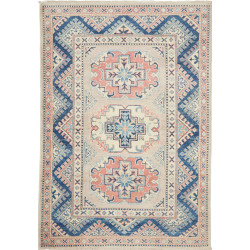 Rug Kazak Afghanistan 96x141 Beige Navy Blue